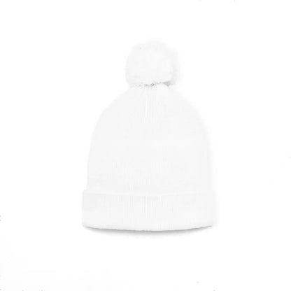 Knit Baby Pom Beanie in White