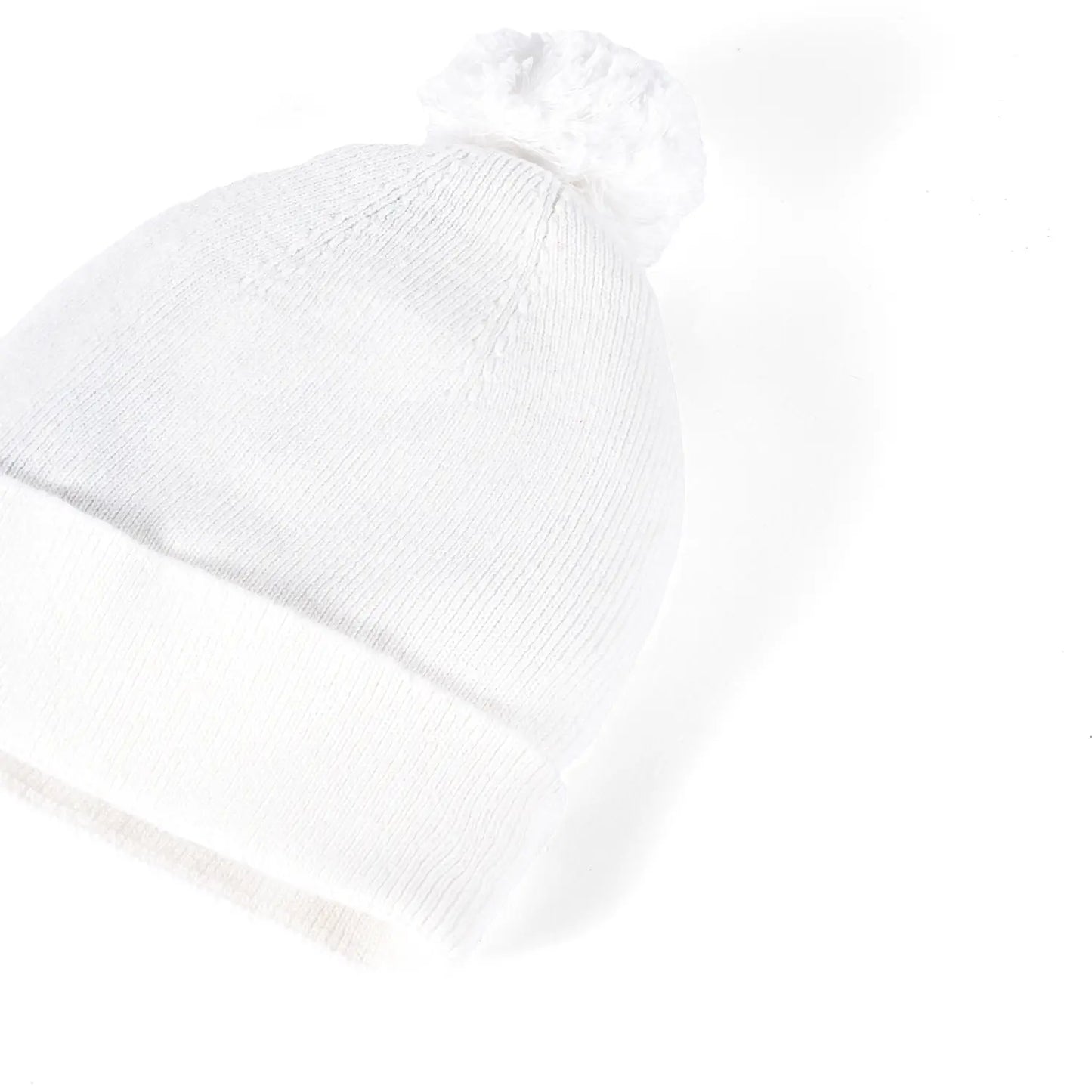 Knit Baby Pom Beanie in White