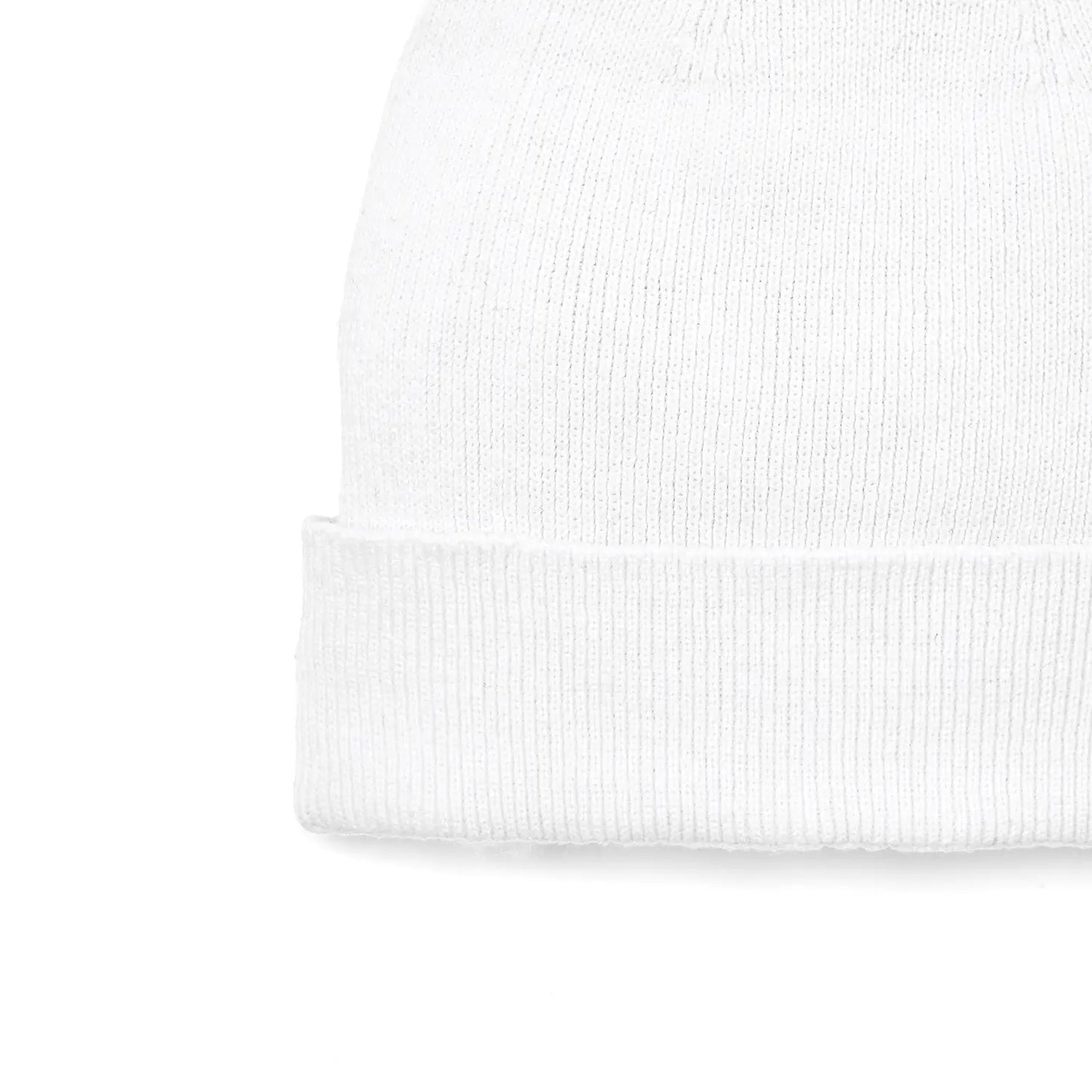 Knit Baby Pom Beanie in White