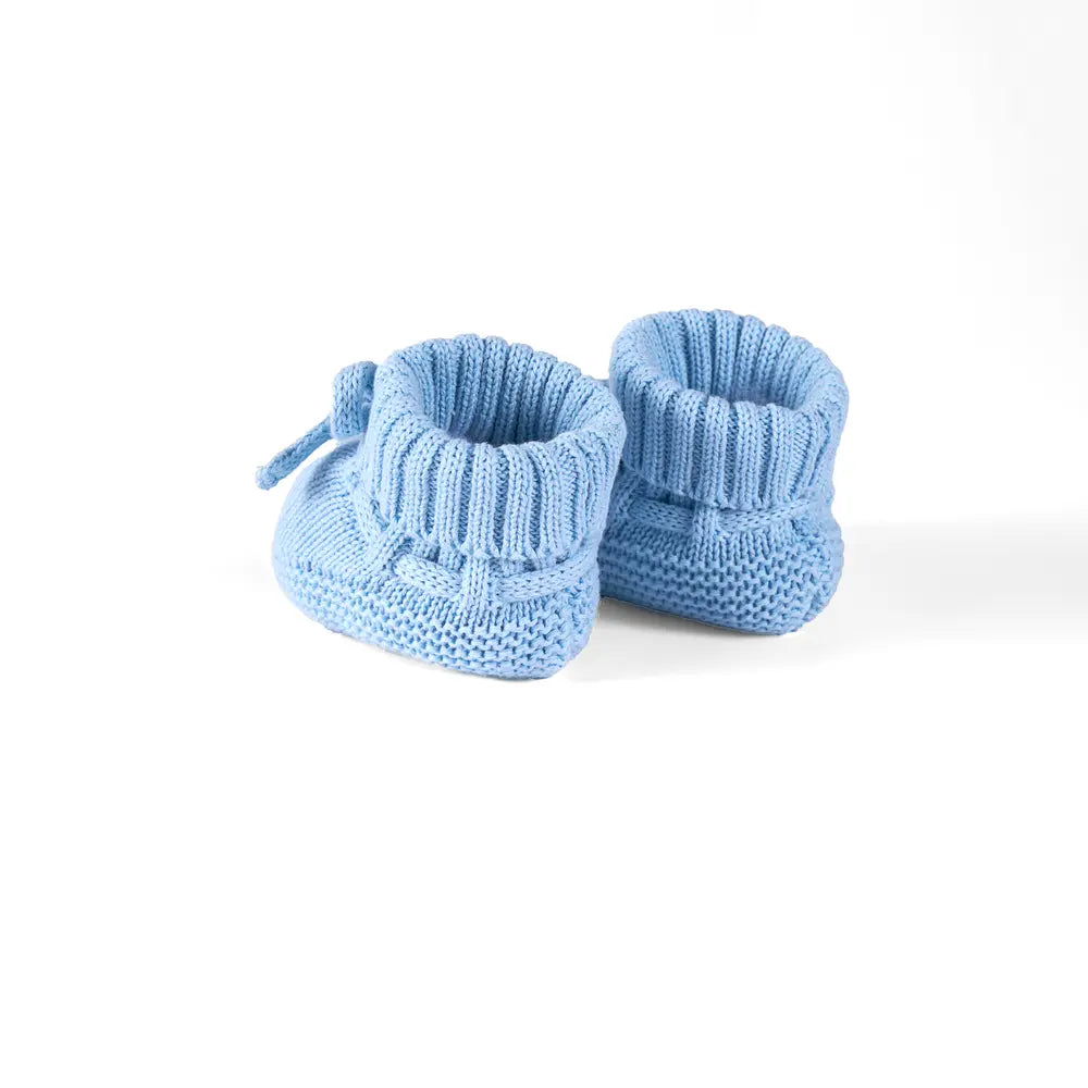 Knitted Booties in Baby Blue