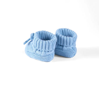 Knitted Booties in Baby Blue
