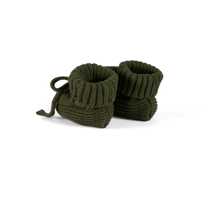 Knitted Booties in Forest Green