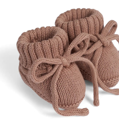 Knitted Booties in Mocha