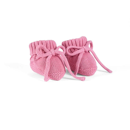 Knitted Booties in Rose Pink