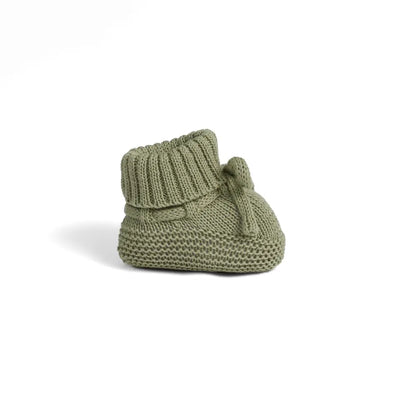 Knitted Booties in Sage Green