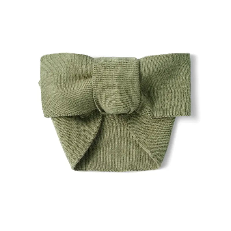 Knitted Oversized Topknot in Sage Green