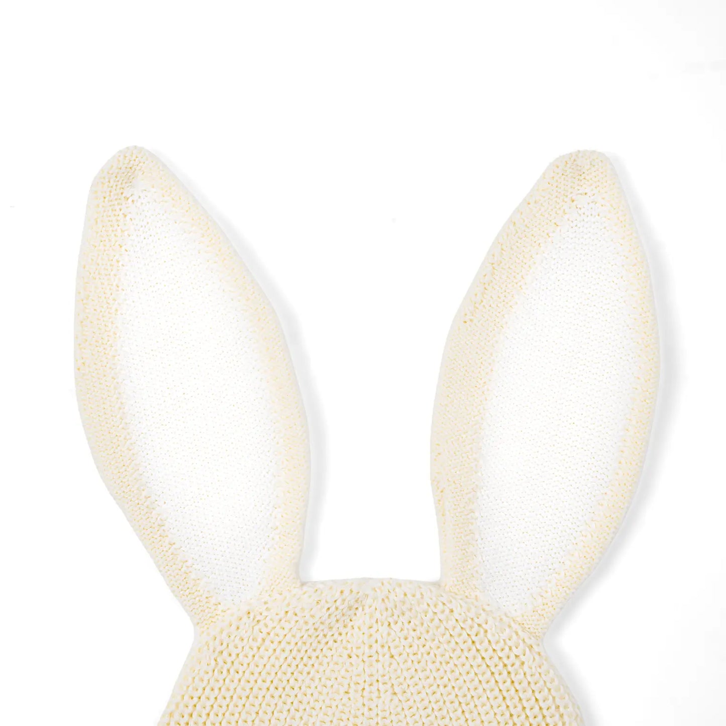 Bunny Ear Knit Beanie in Cream