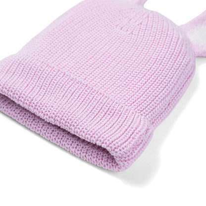 Bunny Ear Knit Beanie in Lilac