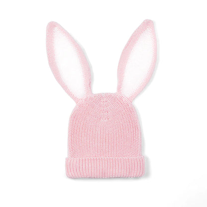 Bunny Ear Knit Beanie in Pink
