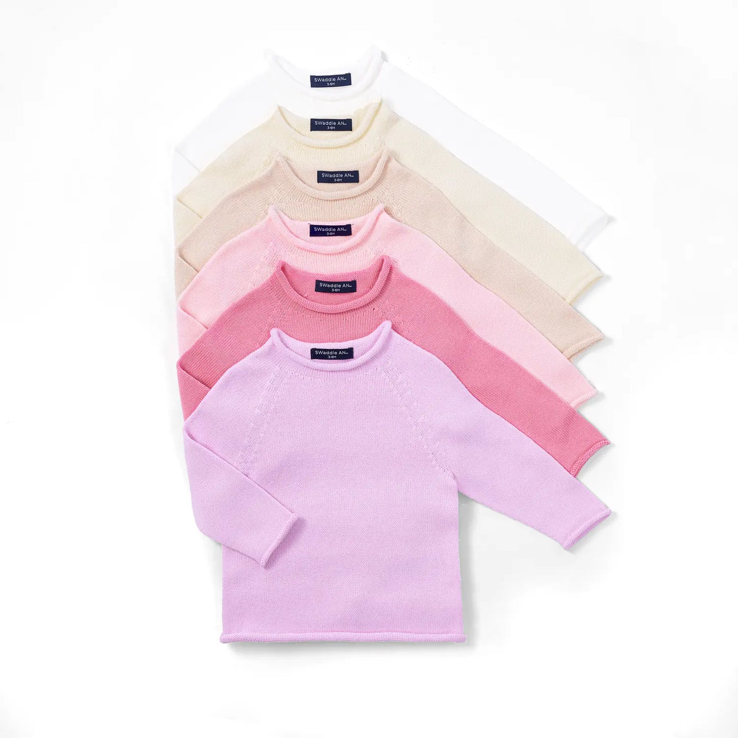 Knit Rollneck Baby Sweater in White