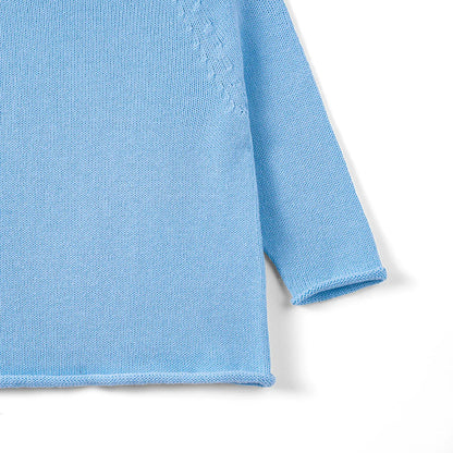 Knit Rollneck Baby Sweater in Baby Blue