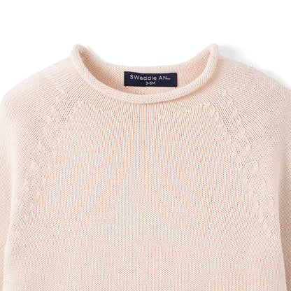 Knit Rollneck Baby Sweater in Beige