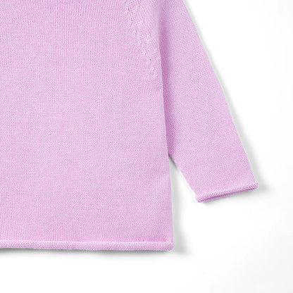 Knit Rollneck Baby Sweater in Lilac