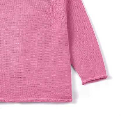 Knit Rollneck Baby Sweater in Rose Pink