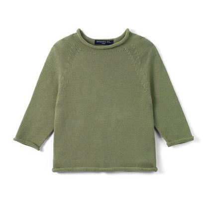 Knit Rollneck Baby Sweater in Sage Green