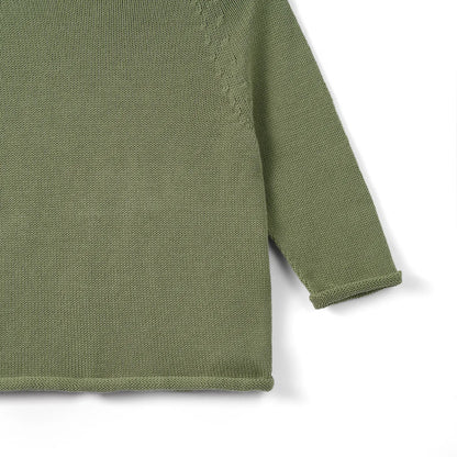 Knit Rollneck Baby Sweater in Sage Green