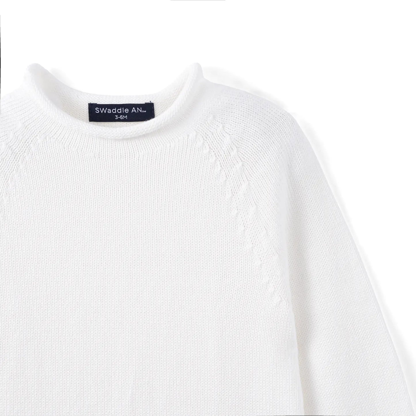 Knit Rollneck Baby Sweater in White