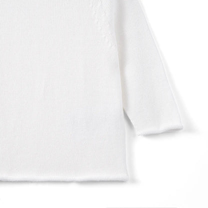 Knit Rollneck Baby Sweater in White