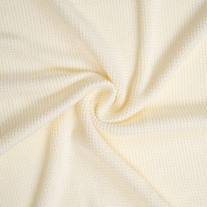 Ruffled Edge Knit Baby Blanket in Cream