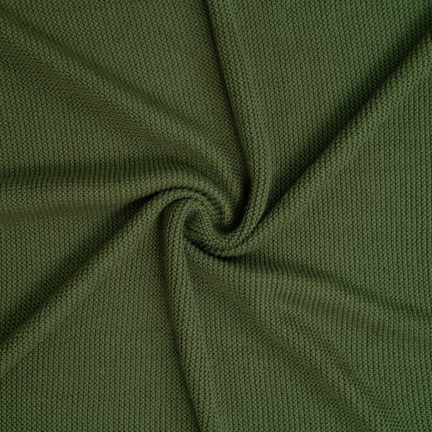 Ruffled Edge Knit Baby Blanket in Forest Green