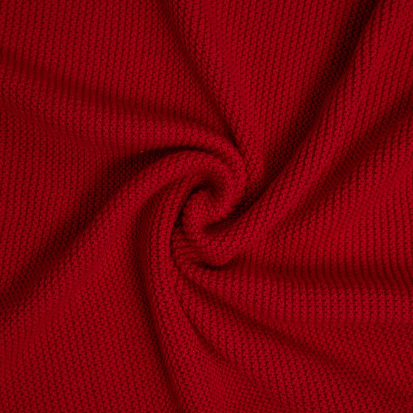 Ruffled Edge Knit Baby Blanket in Red Xmas