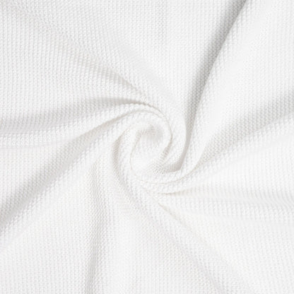 Ruffled Edge Knit Baby Blanket in White