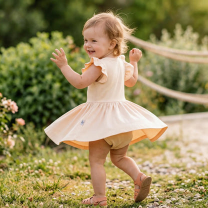 Twirl Bodysuit Dress in Sand