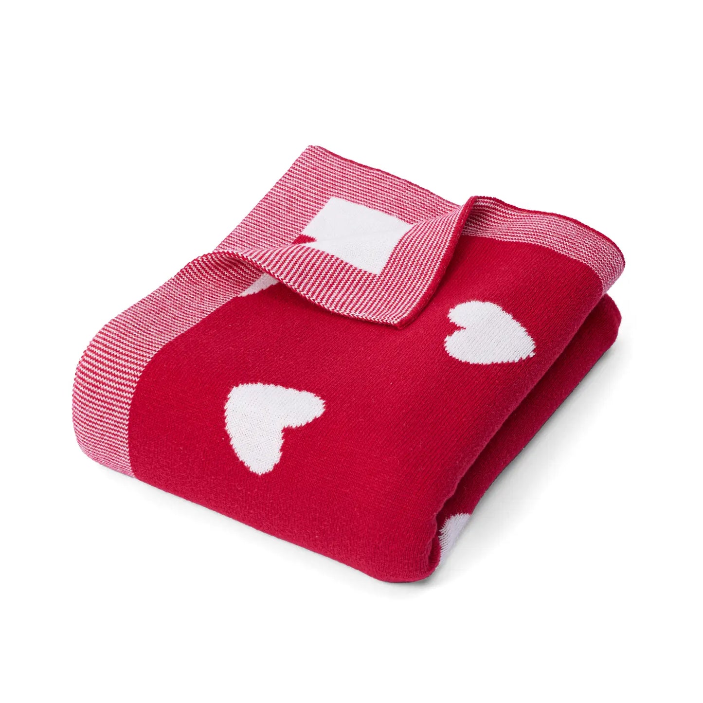Valentine Heart Jacquard Baby Blanket