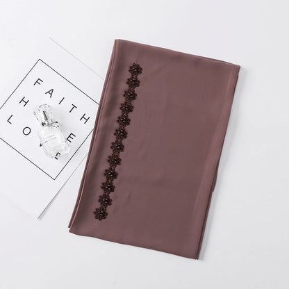 Pearl Chiffon Nail Pearl Decorative Headscarf