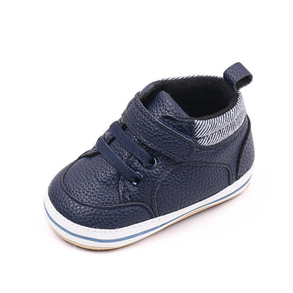 Fashionable Solid-color PU Leather First-walker Shoes For Babies