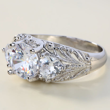 Copper Plate Inlaid Zircon Ring