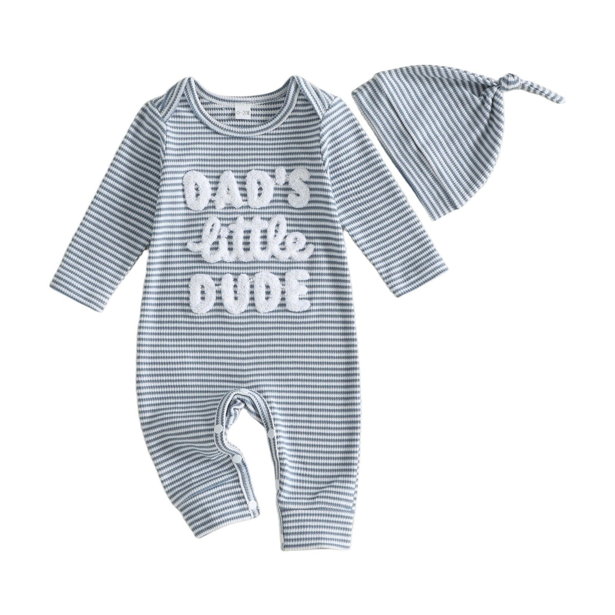 Baby Boygirl Towel-embroidered Striped Long-sleeve Onesie With Hood