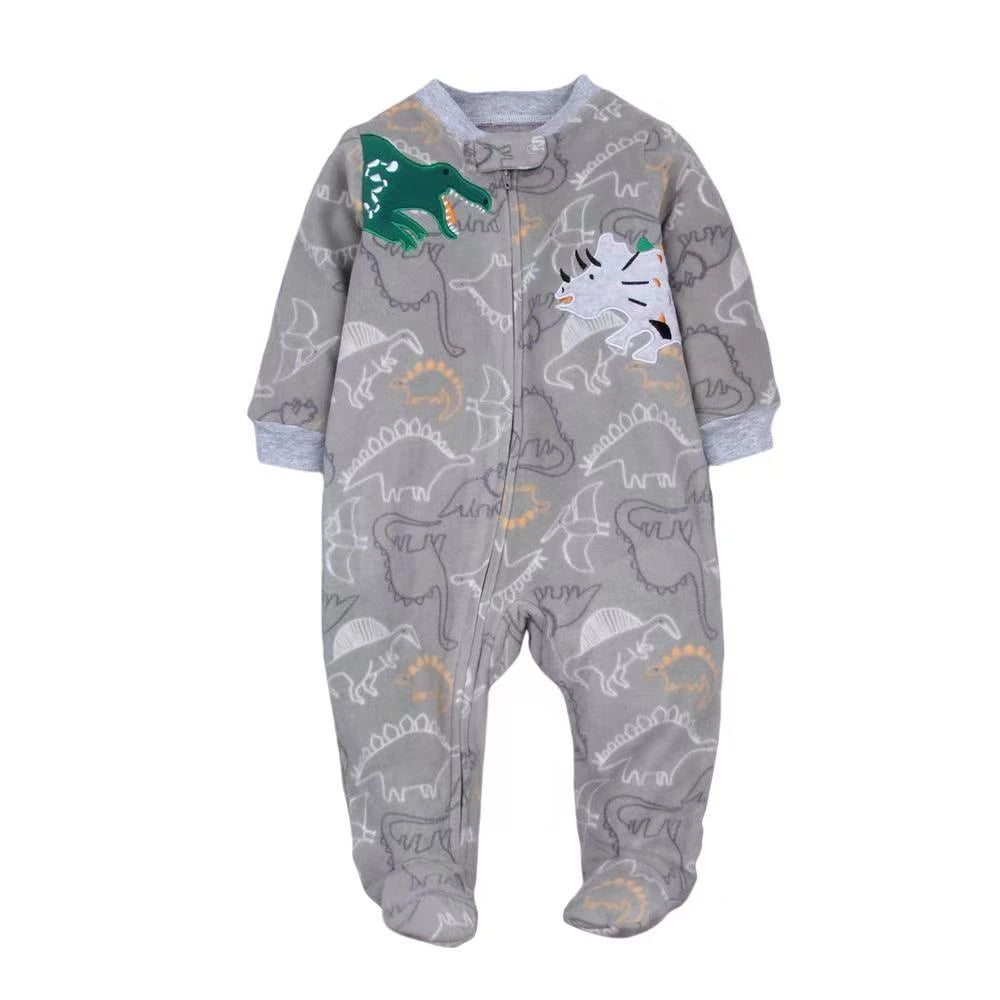 Newborn Baby Romper Spring Autumn Fleece Zipper Boy Girl Pajamas Outfit Animal Jumpsuit Infants Clothing 0 -12 Months