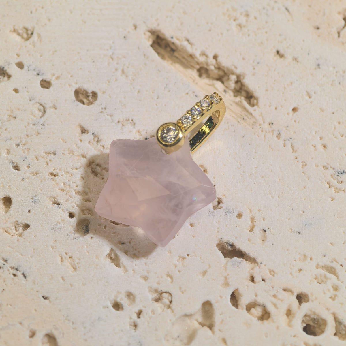 Natural Stone Cut-surface Star Pendant Five-pointed Star Charm