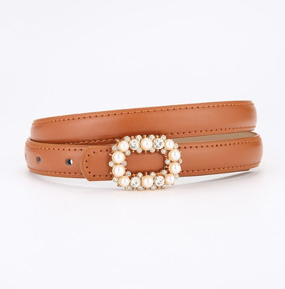 Fashion high-end belt-plate buckle pearl diamond-camel color-1 piece