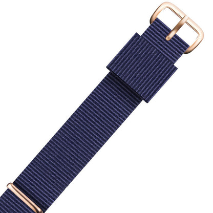 Nylon DW Watch Strap One Piece With Woven Loop And Striped Canvas Watch Band