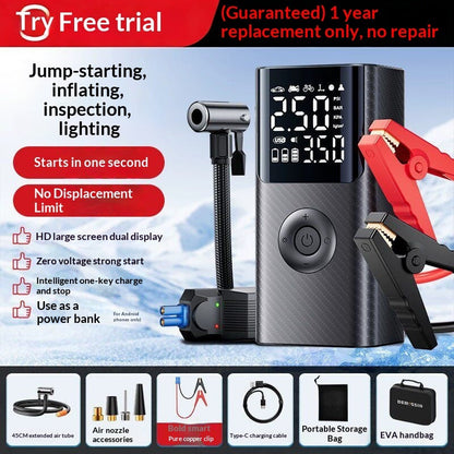 Portable Car Battery Starter With Air Pump
