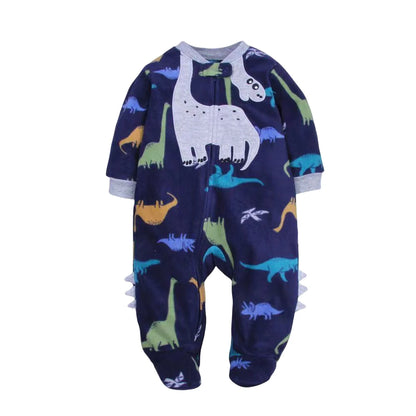 Newborn Baby Romper Spring Autumn Fleece Zipper Boy Girl Pajamas Outfit Animal Jumpsuit Infants Clothing 0 -12 Months