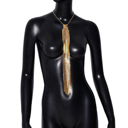 Metal Sequins Tie Music Festival Party