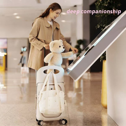 Children's Travel Luggage, Children's Seat Travel Luggage, 20 Inch Foldable Seat With Backrest. Computer Case With USB Port And 360 Degree Rotating Wheel. Hard Shell Luggage