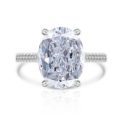 Female Versatile Casual Papalacha High Carbon Diamond Ice Flower Ring