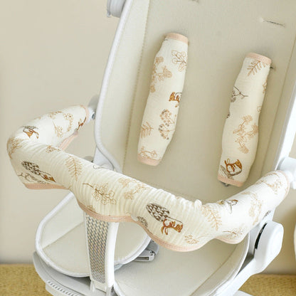 Babys Pure Cotton Thickened Stroller Pad Seat Cushion And Armrest Backrest