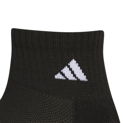 adidas Athletic Cushioned Quarter Socks (6-Pair) for Kids, Boys and Girls, Above The Ankle Fit, Durable Fabric Medium Black/Onix Grey/White - # BOAA12810002
