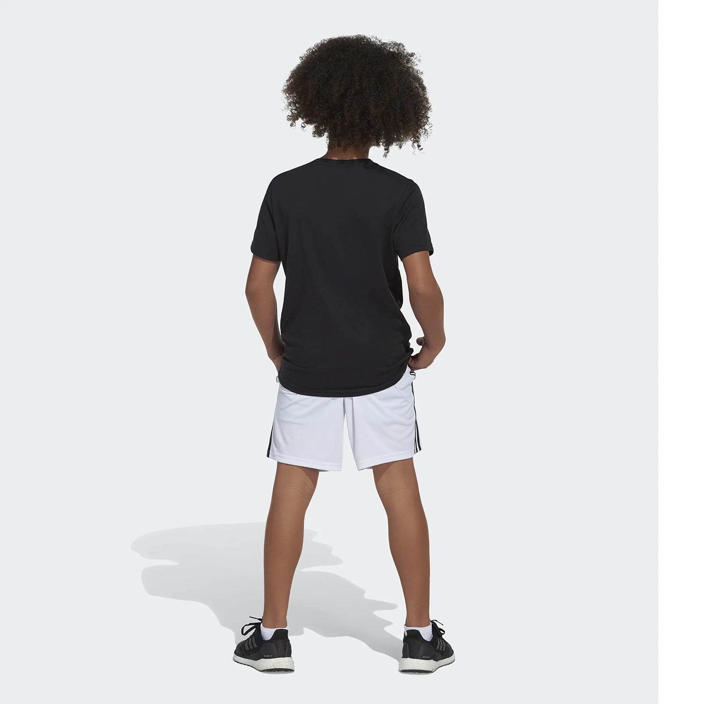 adidas boys Classic 3-stripes Shorts 7 White - # BOAA11610001