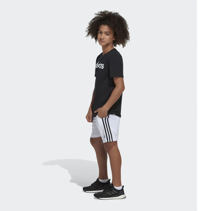 adidas boys Classic 3-stripes Shorts 7 White - # BOAA11610001