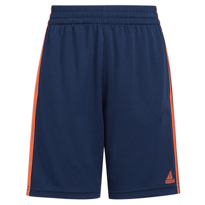 adidas boys Classic 3-stripes Shorts 7 White - # BOAA12610001