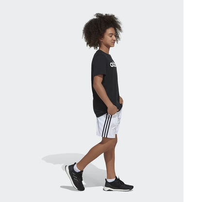 adidas boys Classic 3-stripes Shorts 7 White - # BOAA12610001