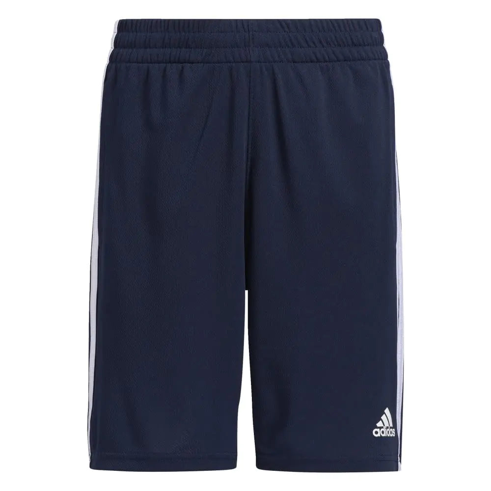 adidas boys Classic 3-stripes Shorts 7 White - # BOAA13610002