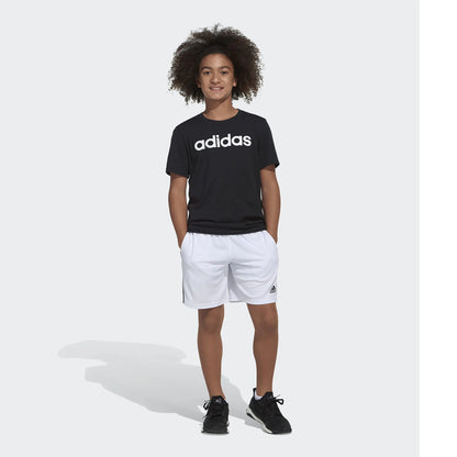 adidas boys Classic 3-stripes Shorts 7 White - # BOAA13610002