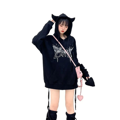 American Spice Girl Loose Fit Printed Sweater - # GIAA23510006